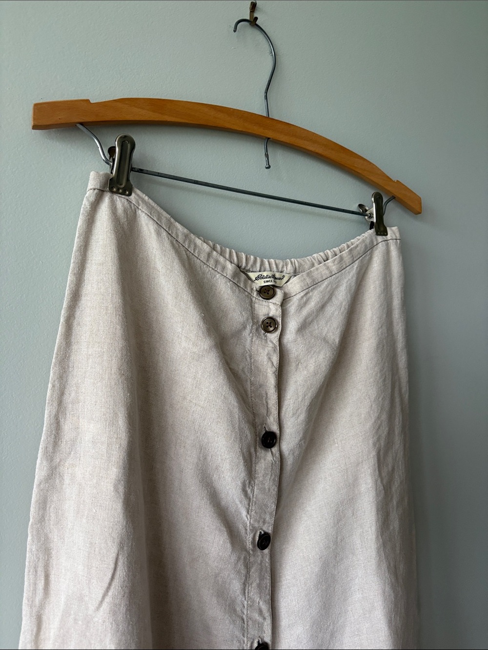 Eddie Bauer Button-Front Flax Linen Skirt - Picture 6 of 6
